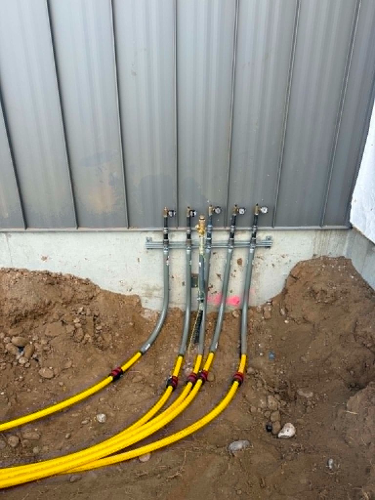 Exterior utility line penetrations and supply line entry points
